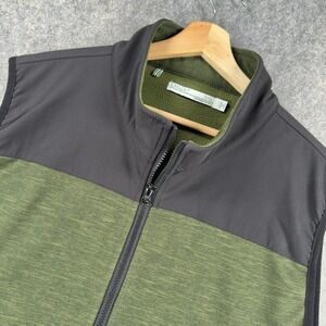 Criquet Vest Mens 2XL Green Black Zip Fleece Lined Golf‎ Performance Outerwear